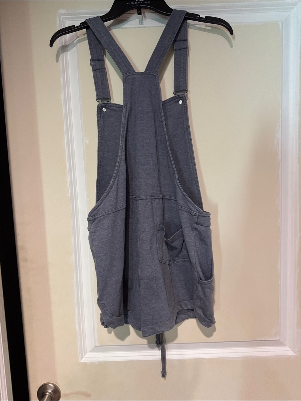 Wallflower Gray Sleeveless Denim-Style Romper Overalls - Picture 2 of 3